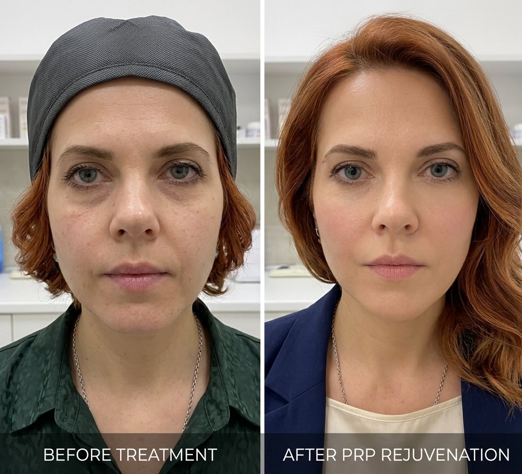 PRP facial and under-eye rejuvenation treatment at MJ Aesthetics, North York, Toronto