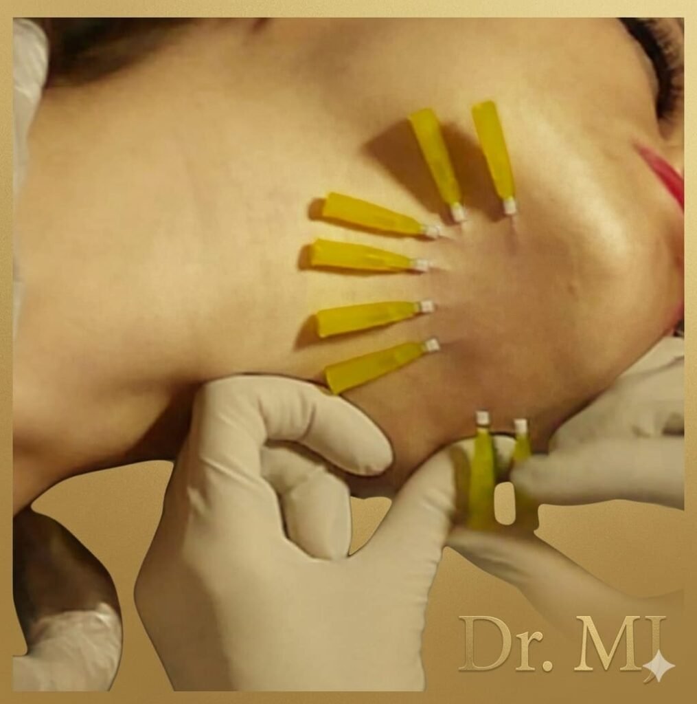 After thread lift treatment showing facial contour changes in North York Toronto